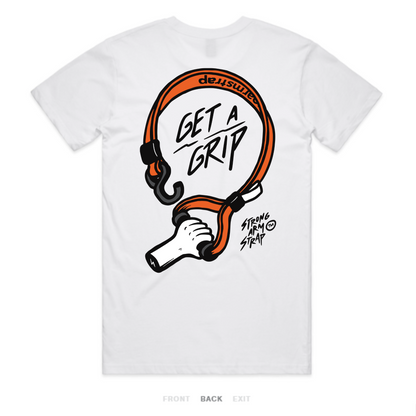 Get A Grip Tee - White – strongarmstrap Get A Grip Tee - White – strongarmstrap